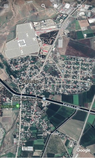 Refugee camp in Cevdetiye, Osmaniye province was established in agricultural lands of Cevdetiye. Cevdetiye refugee camp hosts 12.610 Syrian refugees in December 31, 2019 (Google Map).